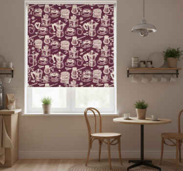 Estor enrollable cocina diseño de café - TenVinilo