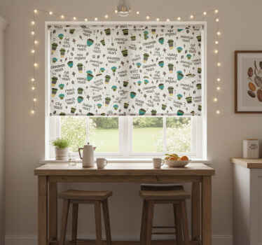 Estor enrollable cocina patrón de tueste de café - TenVinilo