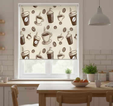 Estor enrollable cocina diseño de café - TenVinilo