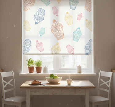 Rollo fenster küche mit cupcake skizzen - TenStickers