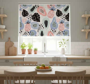 Rollo fenster küche mit botanischem muster - TenStickers
