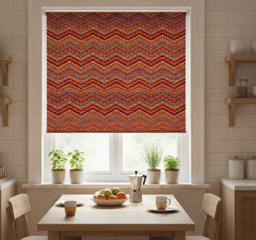 Estor enrollable cocina patrones tribales rojos - TenVinilo