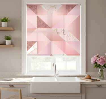 Estor enrollable cocina mármol rosa dorado - TenVinilo