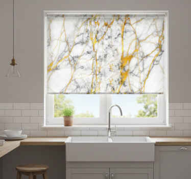 Rollo fenster küche elegantes grau und gold marmor - TenStickers
