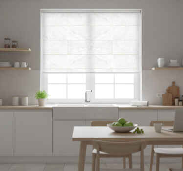 Rollo fenster küche in grautönen mit goldmarmor - TenStickers