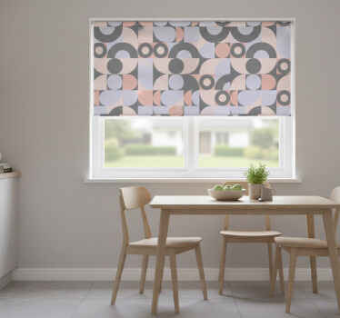 Estor enrollable cocina patrón de círculos geométricos - TenVinilo