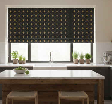 Rollo fenster küche elegante dunkle fliesen - TenStickers