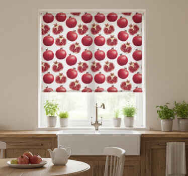 Rollo fenster küche mit buntem granatapfelmuster - TenStickers