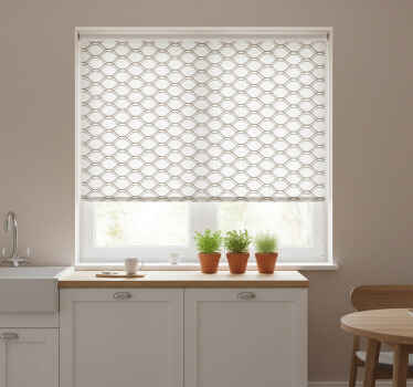 Estor enrollable cocina patrón geométrico ondulado marrón - TenVinilo