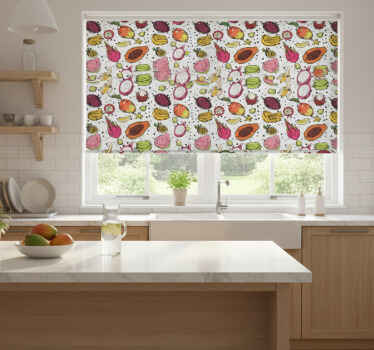 Rollo fenster küche mit bunten exotischen früchten - TenStickers