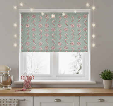 Rollo fenster küche rote weihnachtsbonbons - TenStickers