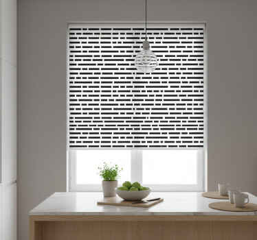 Cortina roller cocina rectángulos en blanco y negro - TenVinilo