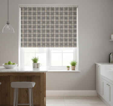 Cortina roller cocina patrón tartán escocés gris - TenVinilo