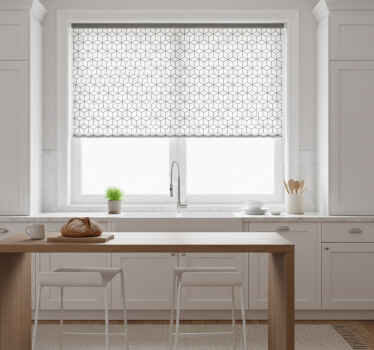 Cortina roller cocina cubos con borde nórdico - TenVinilo