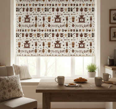 Cortina roller cocina hora del café - TenVinilo