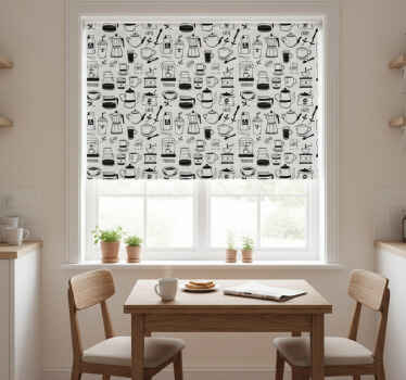 Cortina roller cocina hora del café - TenVinilo