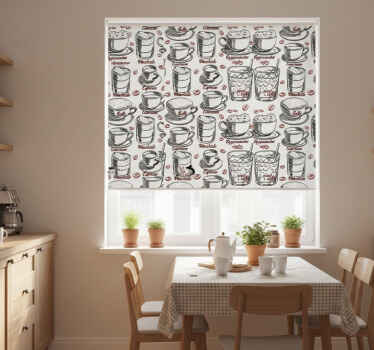 Roleta do kuchyne s kávovým vzorom - Tenstickers