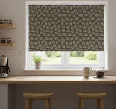 Blinds in a kitchen coffee beans dark - TenStickers