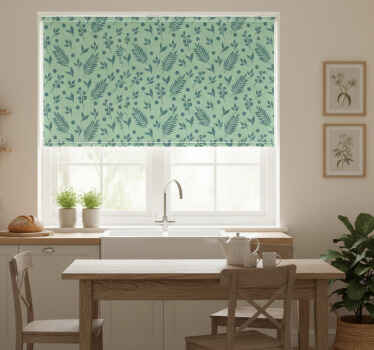 Blinds in a kitchen green leaves on green - TenStickers