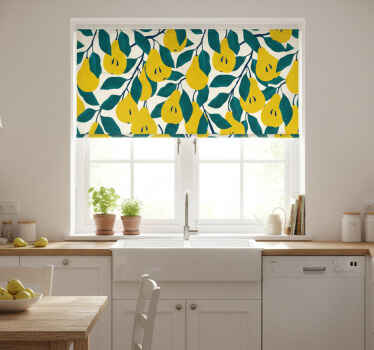 Blinds in a kitchen with peers motif design - TenStickers