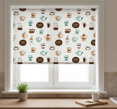 Blinds in a kitchen coffee house cafe design - TenStickers
