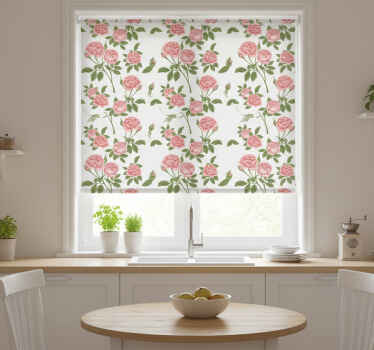 Blinds in a kitchen flowerprint roses - TenStickers