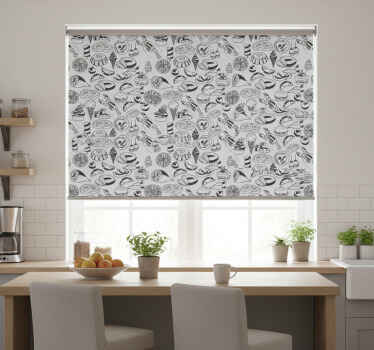 Rollo fenster küche mit lebensmittel-muster - TenStickers