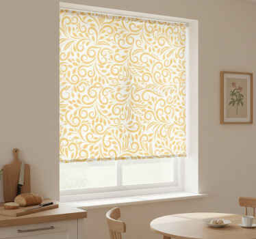 Rollo fenster küche mit gelben polnischen blumen - TenStickers