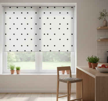 Rollo fenster küche mit nordischen schwarzen punkten - TenStickers
