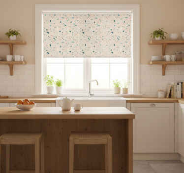 Rollo fenster küche mit handgemustertem terrazzo-muster - TenStickers
