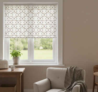 Estor enrollable cocina patrón gris marrón - TenVinilo