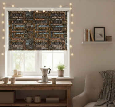 Estor enrollable cocina patrón de café - TenVinilo