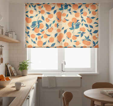 Cortina roller cocina juego de naranjas - TenVinilo