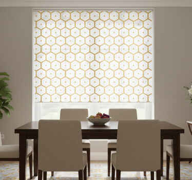 Rullegardin spisestue hexagonalt gullmarmormønster - Tenstickers