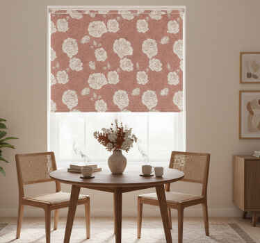 Rullegardin spisestue terrakotta store roser - Tenstickers