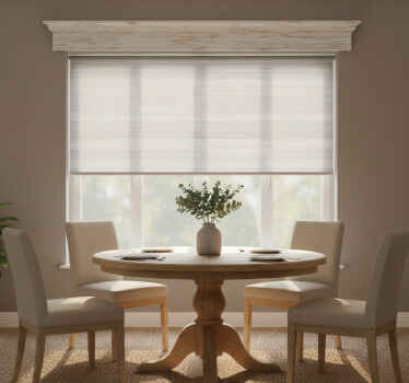 Grå elegante rustikke treplanker rullegardin spisestue - Tenstickers