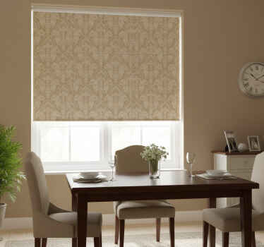Rullegardin spisestue beige damask stil - Tenstickers