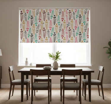 Rullegardin spisestue fargerike abstrakte linjer mønster - Tenstickers