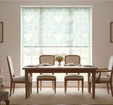 Rullegardin spisestue vill blomstermønster stil - Tenstickers