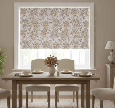 Rullegardin spisestue shabby chic rosemønster - Tenstickers