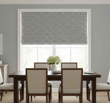 Rullegardin spisestue grå geometrisk hamptons mønster - Tenstickers