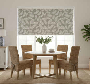 Tropisk beige hamptons mønster rullegardin spisestue - Tenstickers