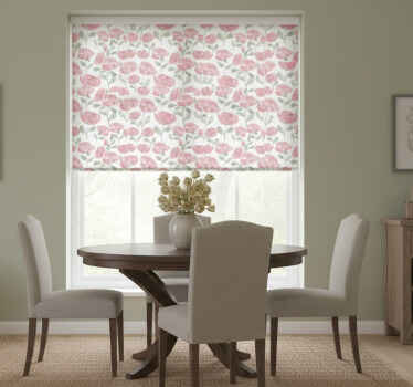 Rullegardin spisestue naturlig vintage rosemønster - Tenstickers