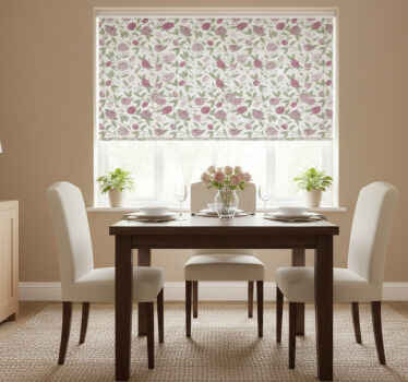 Rullegardin spisestue lyse rosa vintage roser - Tenstickers