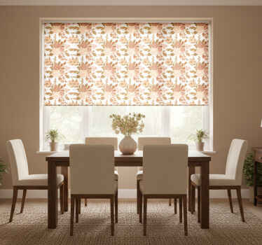 Rullegardin spisestue elegante rosa pastellblomster - Tenstickers