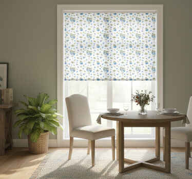 Rullegardin spisestue blomster botanisk akvarellmønster - Tenstickers