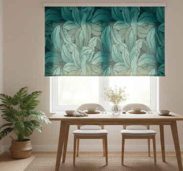 Rullegardin spisestue ville mørkegrønne blader - Tenstickers