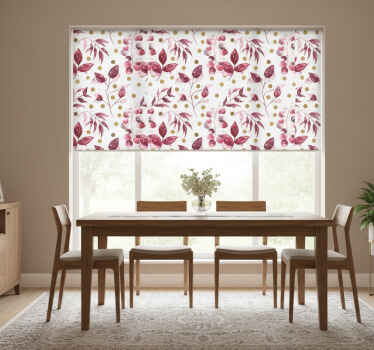 Rullegardin spisestue burgunderblader med gullprikker - Tenstickers