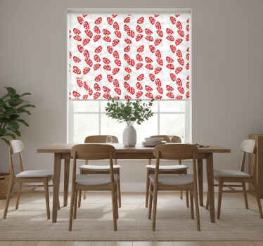 Rullegardin spisestue klassiske sopper hvit bakgrunn - Tenstickers