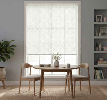 Rullegardin spisestue med grå geometriske linjer - Tenstickers